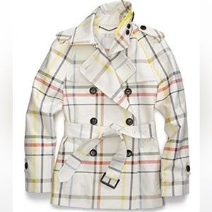 Coach Short Trench Coat in Tattersall